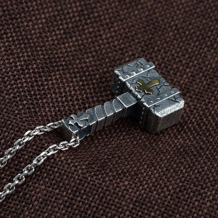 Christianartworkshop Sacred 925 Silver Hammer Cross Necklace: Rugged Faith Symbol with Retro Edge - image 4