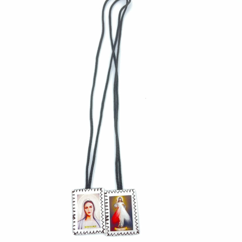 Christianartworkshop Double Sided Sacred Heart and Virgin Mary Scapular: A Dual Devotion to Jesus and Mary - image 1