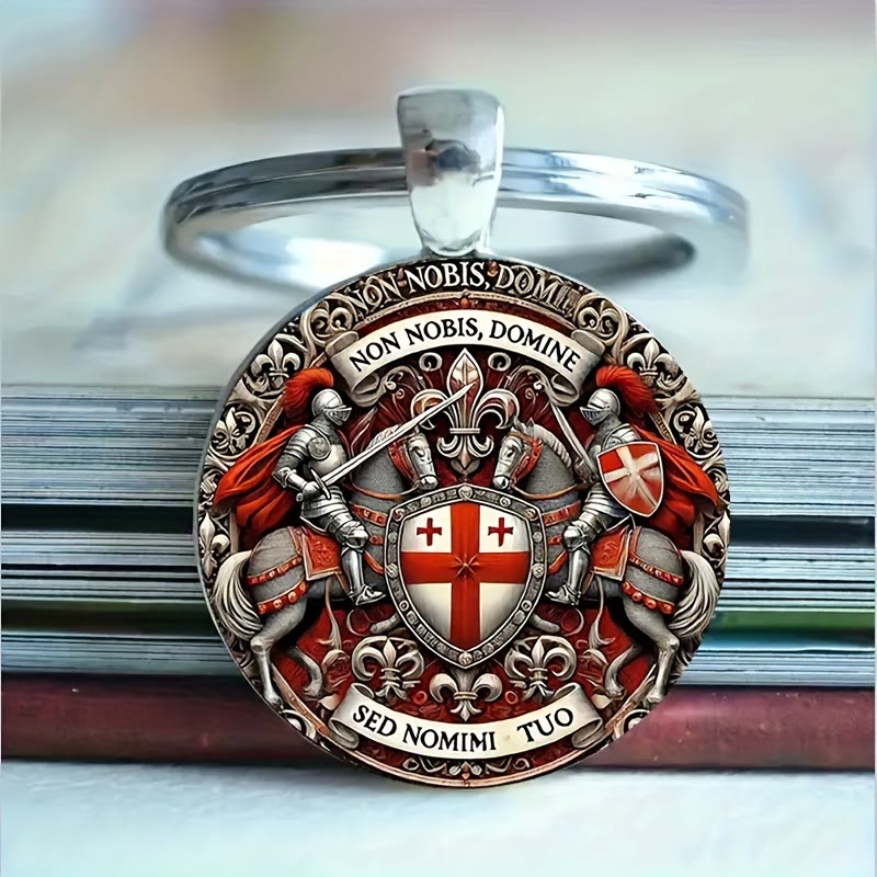 Christianartworkshop Spiritual Companion Knights Templar Keychain: Faith-Filled Token of Chivalric Grace - Knights Templar - image 0