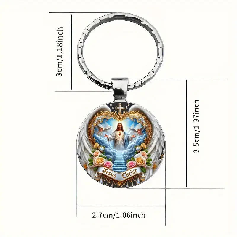 Christianartworkshop Divine Heavenly Realm Jesus Christ Keychain: Token of Faith & Ethereal Craft - image 6