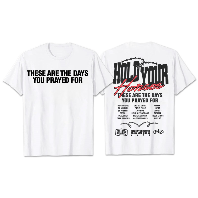 Christianartworkshop Casual Style Hold Your Horses Graphic Unisex T-shirt