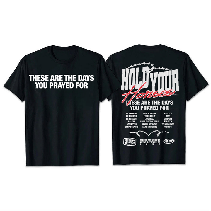 Christianartworkshop Casual Style Hold Your Horses Graphic Unisex T-shirt
