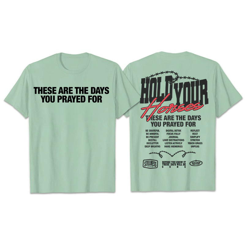 Christianartworkshop Casual Style Hold Your Horses Graphic Unisex T-shirt