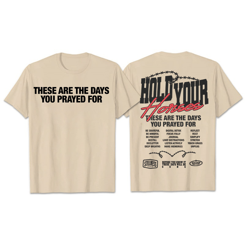 Christianartworkshop Casual Style Hold Your Horses Graphic Unisex T-shirt