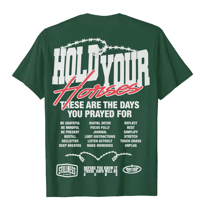 Christianartworkshop Casual Style Hold Your Horses Graphic Unisex T-shirt