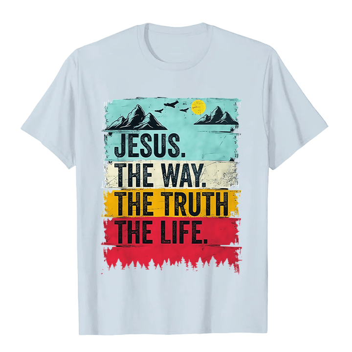 Christianartworkshop Jesus The Way The Truth The Life Unisex T-shirt - Light Blue - 2XL - image 7