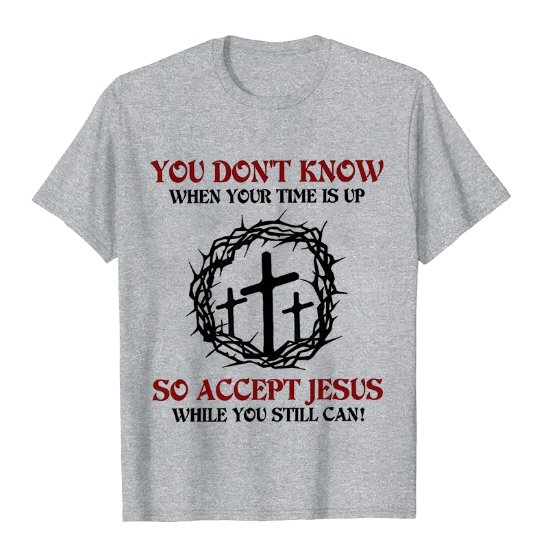 Christianartworkshop Religious Warning Accept Jesus Thorn Crown Cross Unisex T-shirt