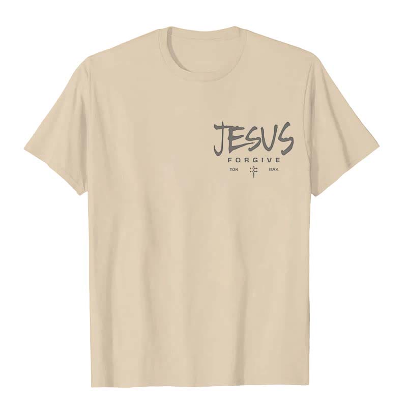 Christianartworkshop Religious Jesus Forgive Crown of Thorns Cross Unisex T-shirt - image 4