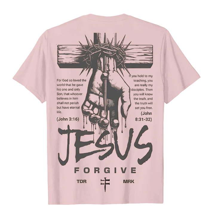 Christianartworkshop Religious Jesus Forgive Crown of Thorns Cross Unisex T-shirt - image 19