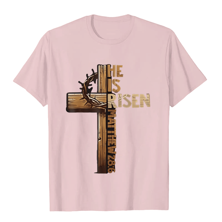 Christianartworkshop He Is Risen Cross & Crown of Thorns Unisex T-shirt
