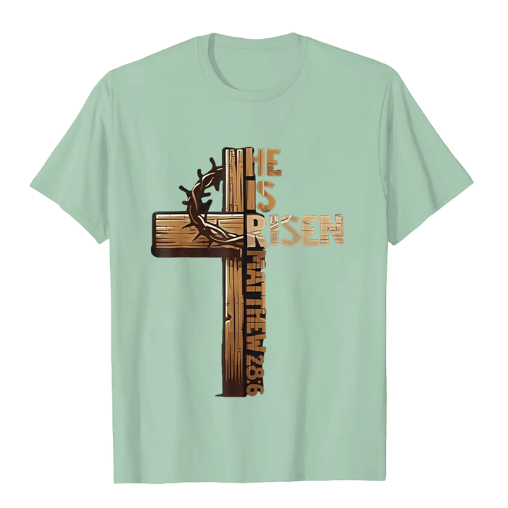 Christianartworkshop He Is Risen Cross & Crown of Thorns Unisex T-shirt
