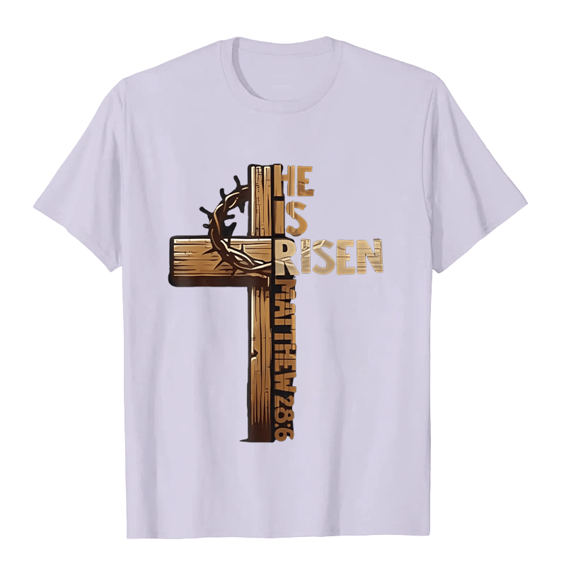 Christianartworkshop He Is Risen Cross & Crown of Thorns Unisex T-shirt