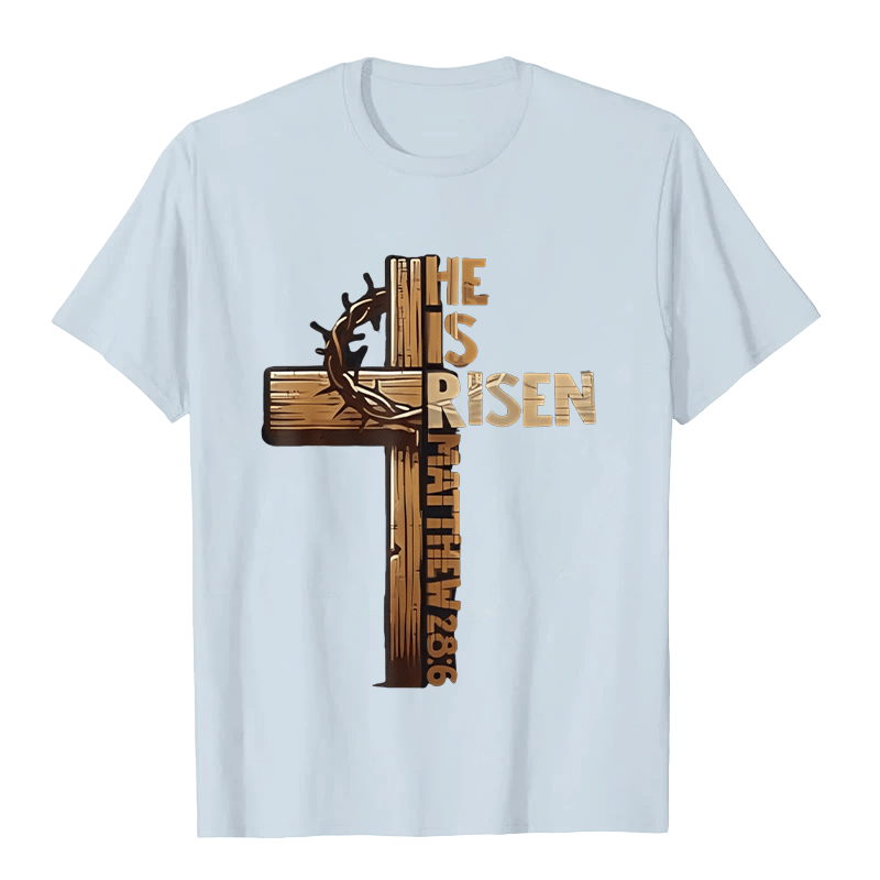 Christianartworkshop He Is Risen Cross & Crown of Thorns Unisex T-shirt