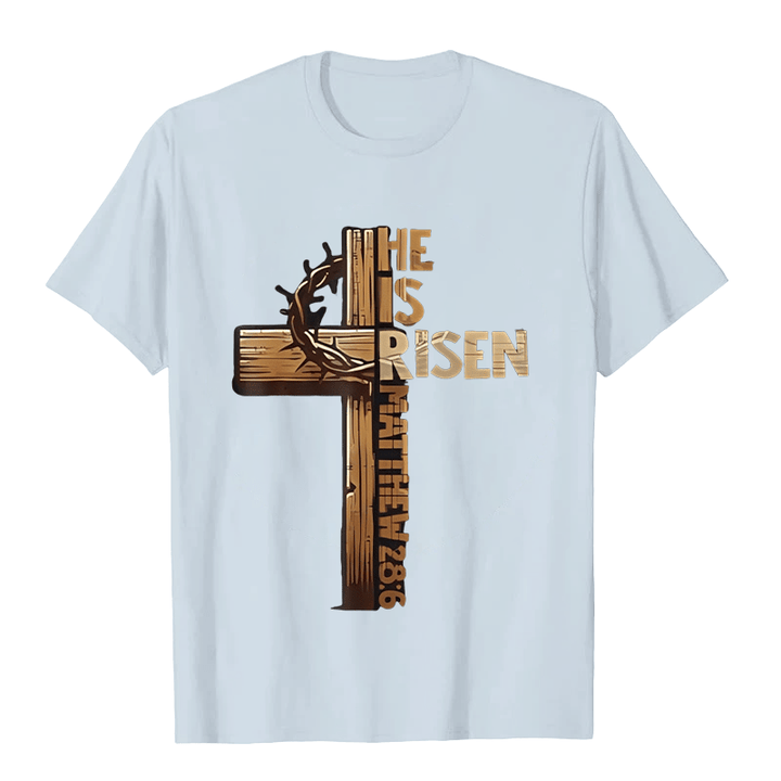 Christianartworkshop He Is Risen Cross & Crown of Thorns Unisex T-shirt