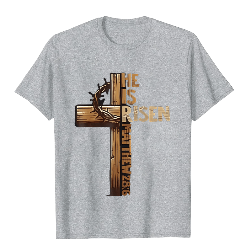 Christianartworkshop He Is Risen Cross & Crown of Thorns Unisex T-shirt