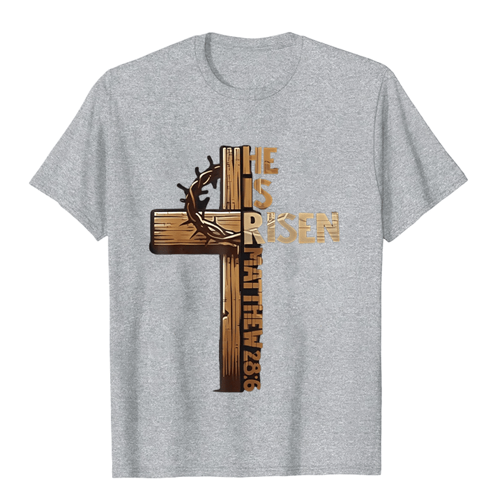 Christianartworkshop He Is Risen Cross & Crown of Thorns Unisex T-shirt