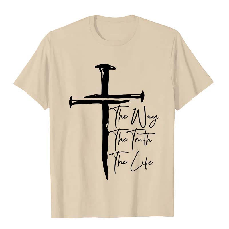 Christianartworkshop Faith - Based Black Cross The Way The Truth The Life Unisex T-shirt