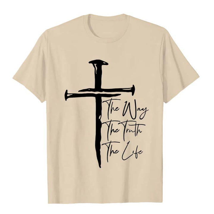 Christianartworkshop Faith - Based Black Cross The Way The Truth The Life Unisex T-shirt