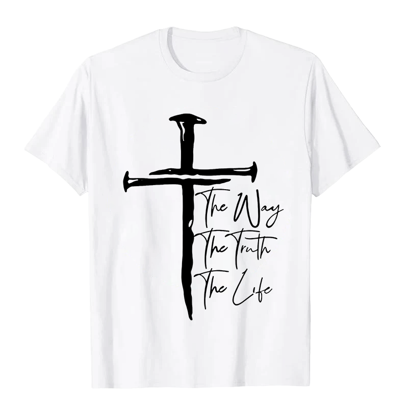 Christianartworkshop Faith - Based Black Cross The Way The Truth The Life Unisex T-shirt