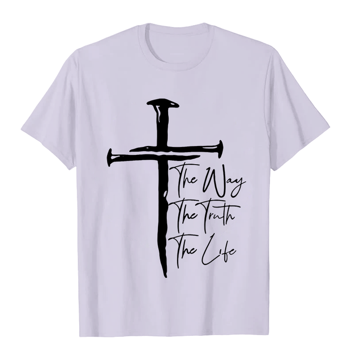 Christianartworkshop Faith - Based Black Cross The Way The Truth The Life Unisex T-shirt