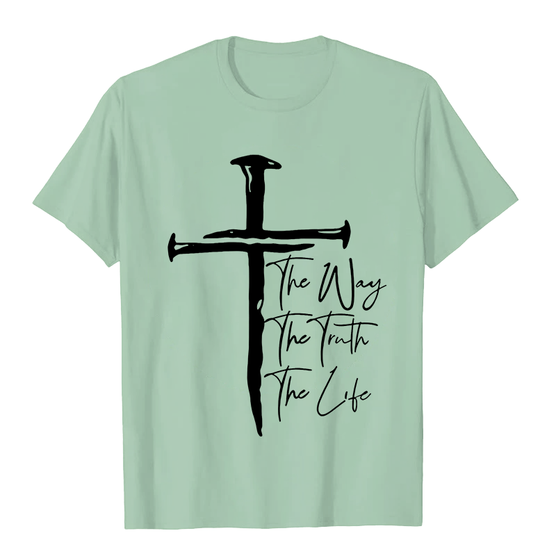 Christianartworkshop Faith - Based Black Cross The Way The Truth The Life Unisex T-shirt