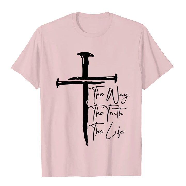 Christianartworkshop Faith - Based Black Cross The Way The Truth The Life Unisex T-shirt