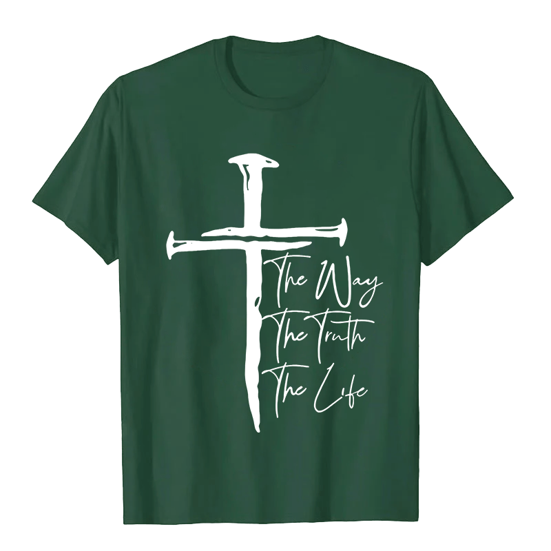 Christianartworkshop Faith - Based Black Cross The Way The Truth The Life Unisex T-shirt
