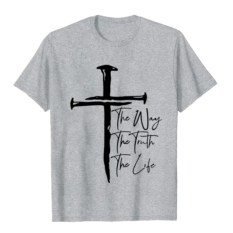 Christianartworkshop Faith - Based Black Cross The Way The Truth The Life Unisex T-shirt
