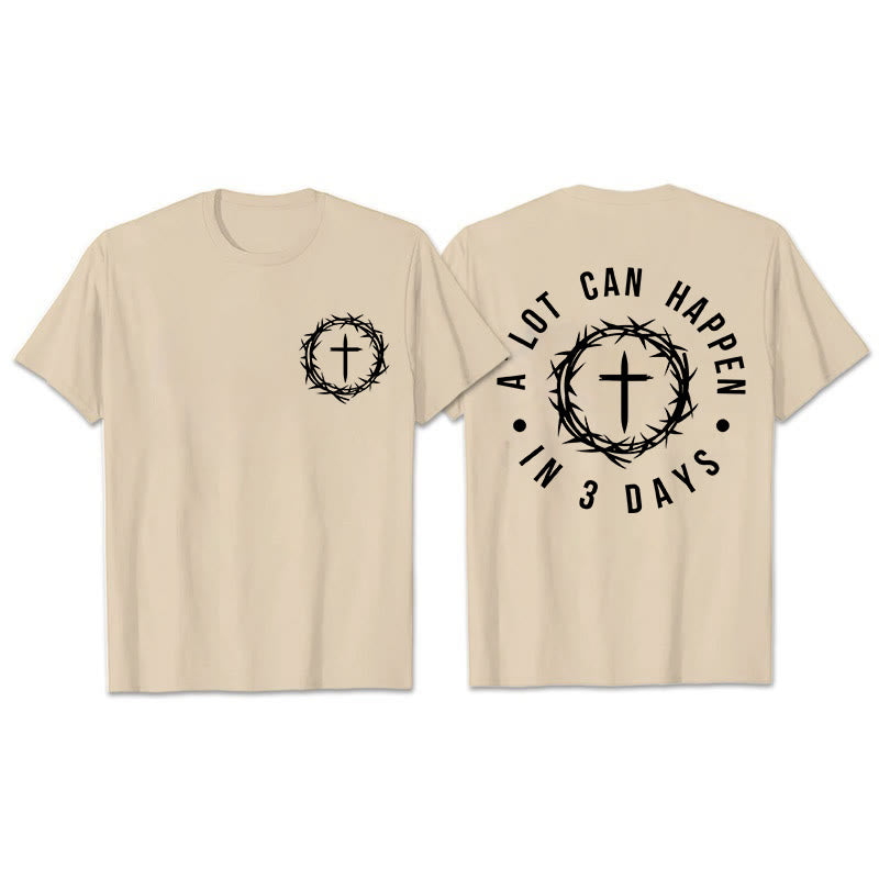 Christianartworkshop A Lot Can Happen In 3 Days Thorn Crown Cross Unisex T-shirt - Beige - 2XL - image 24