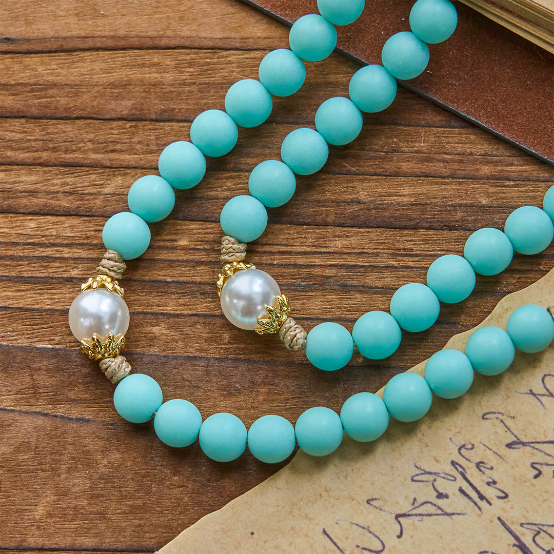 Christianartworkshop Handmade Mint Green Beads & Pearl with Miraculous Medal & Crucifix Rosary - image 7