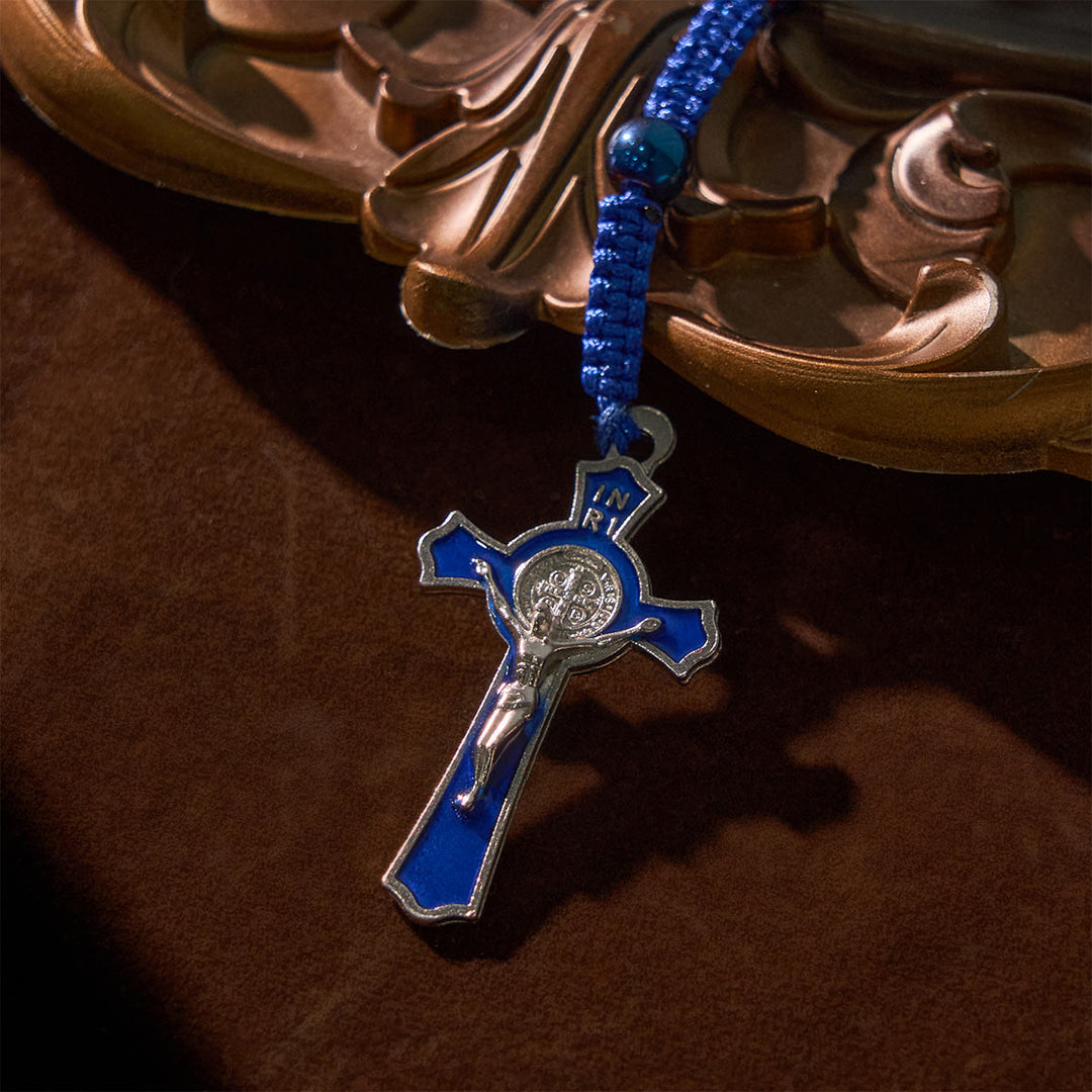 Christianartworkshop Royal Blue Metal Ball Beads Shiny Minimalist Rosary - image 6