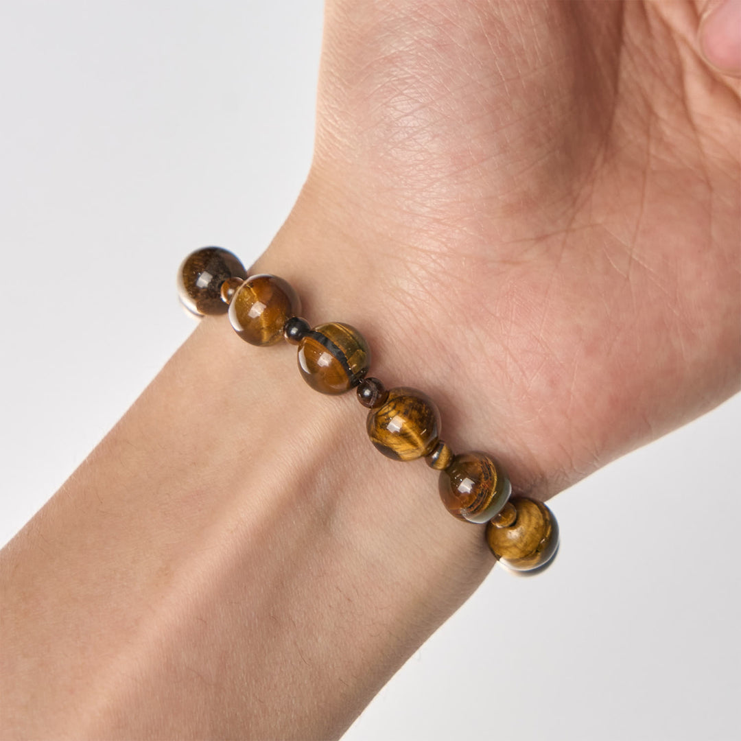 Christianartworkshop 10mm Yellow Tiger's Eye Stone One Decade Rosary Bracelet - image 3