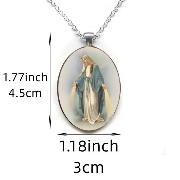 Christianartworkshop Pray Virgin Mary Blessed Pendant Miraculous Medal Necklace - image 3