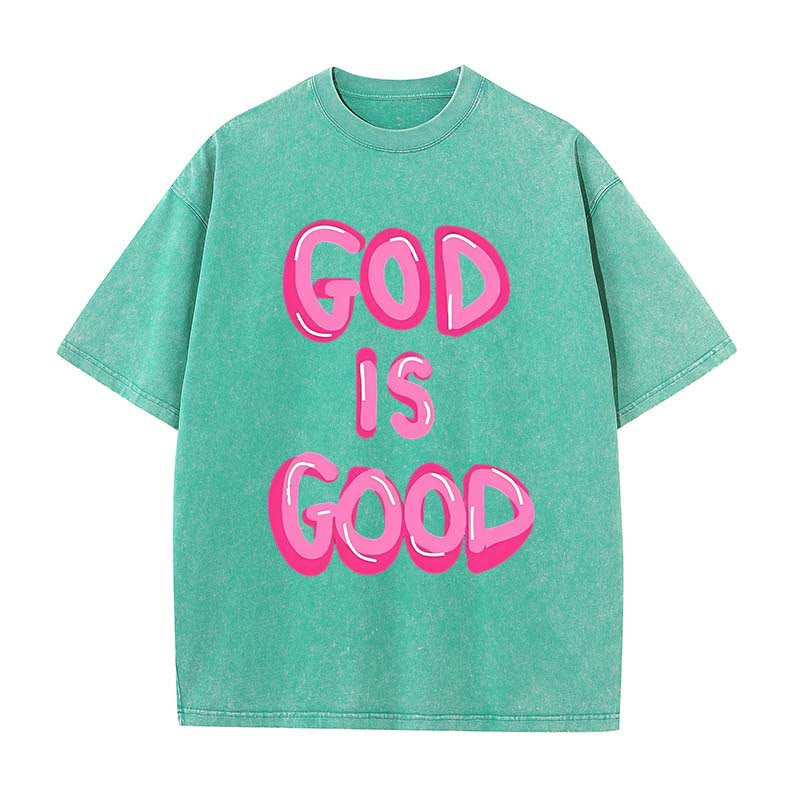 Christianartworkshop God Is Good Unisex Washed T-Shirt