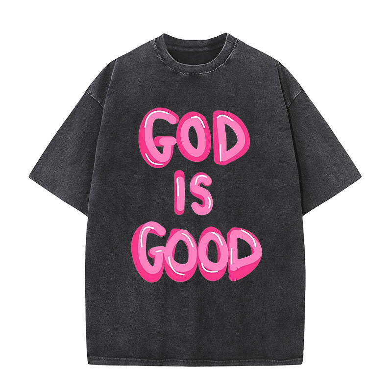 Christianartworkshop God Is Good Unisex Washed T-Shirt