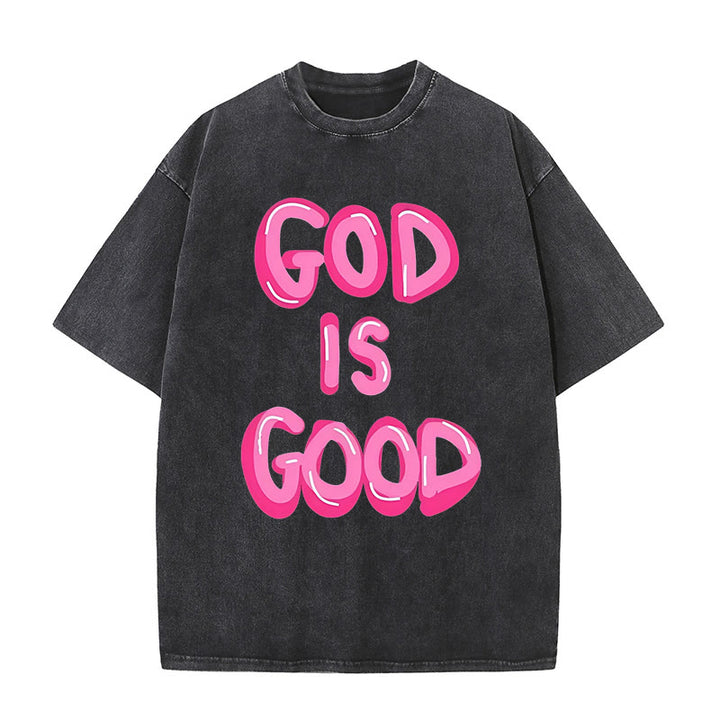 Christianartworkshop God Is Good Unisex Washed T-Shirt