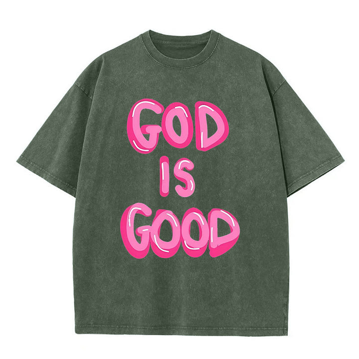 Christianartworkshop God Is Good Unisex Washed T-Shirt