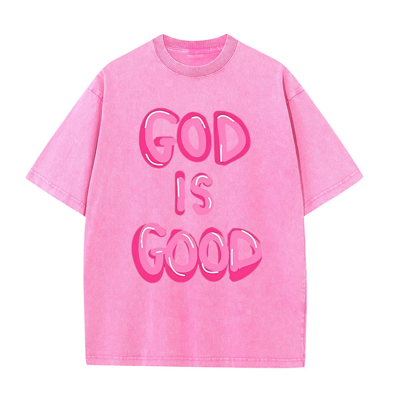 Christianartworkshop God Is Good Unisex Washed T-Shirt