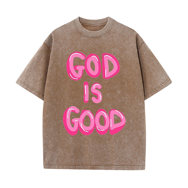 Christianartworkshop God Is Good Unisex Washed T-Shirt