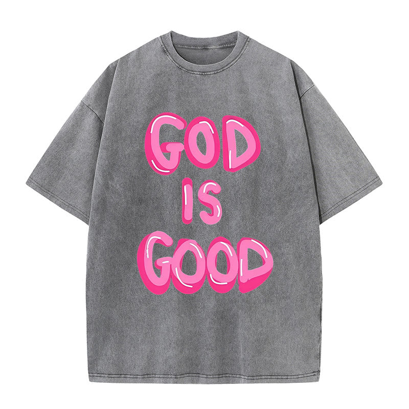 Christianartworkshop God Is Good Unisex Washed T-Shirt