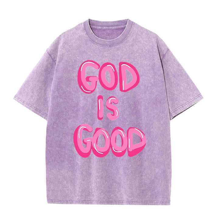 Christianartworkshop God Is Good Unisex Washed T-Shirt