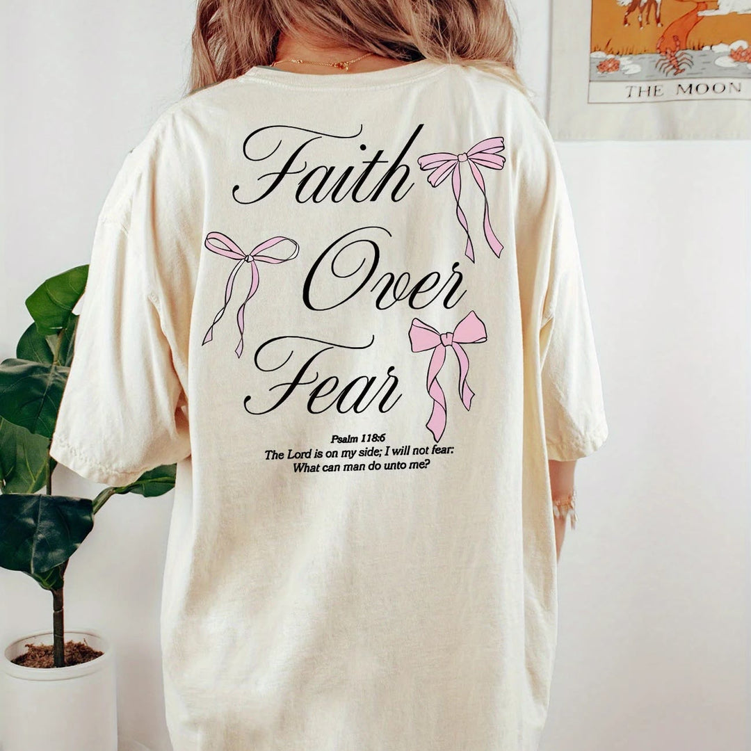 Christianartworkshop Faith Over Fear Unisex Washed T-Shirt