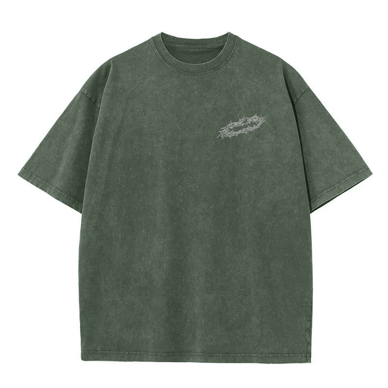 Christianartworkshop By His Wounds We Are Healed Unisex Washed T-Shirt