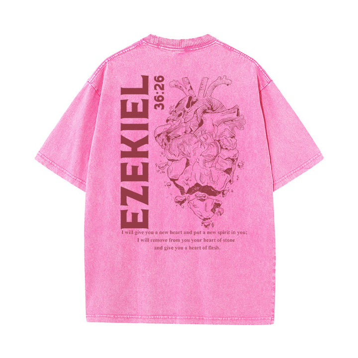 Christianartworkshop Heart Illustration Ezekiel Christian Washed T-shirt