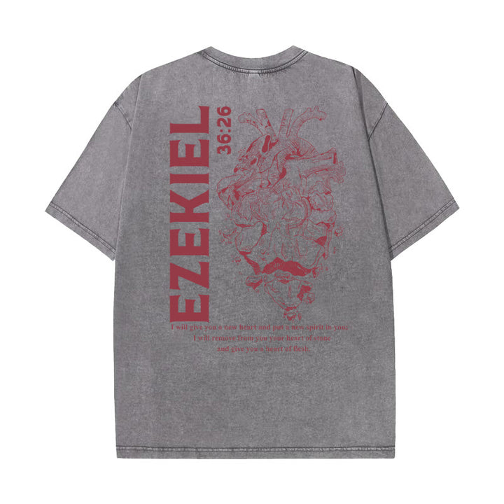 Christianartworkshop Heart Illustration Ezekiel Christian Washed T-shirt