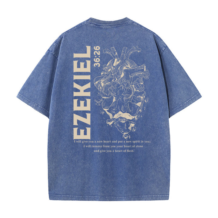 Christianartworkshop Heart Illustration Ezekiel Christian Washed T-shirt
