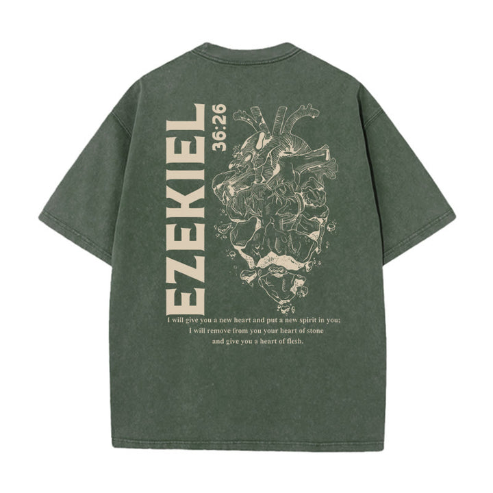 Christianartworkshop Heart Illustration Ezekiel Christian Washed T-shirt