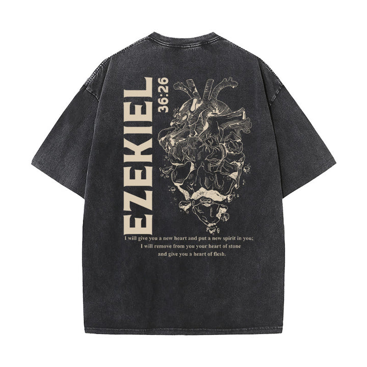 Christianartworkshop Heart Illustration Ezekiel Christian Washed T-shirt