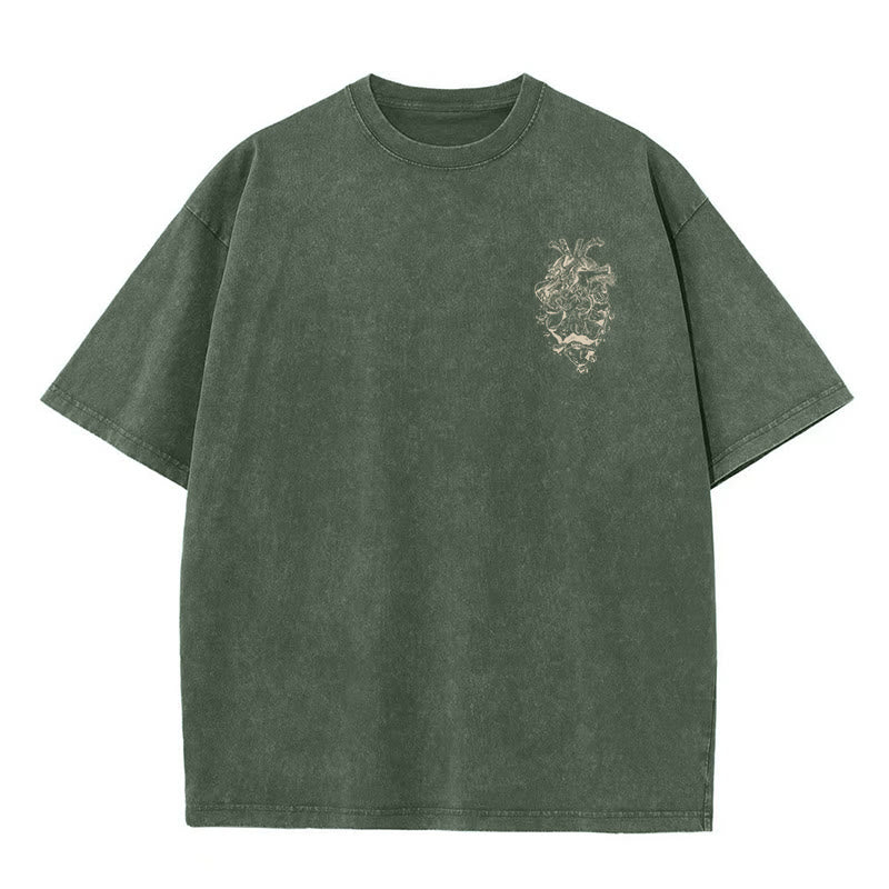 Christianartworkshop Heart Illustration Ezekiel Christian Washed T-shirt