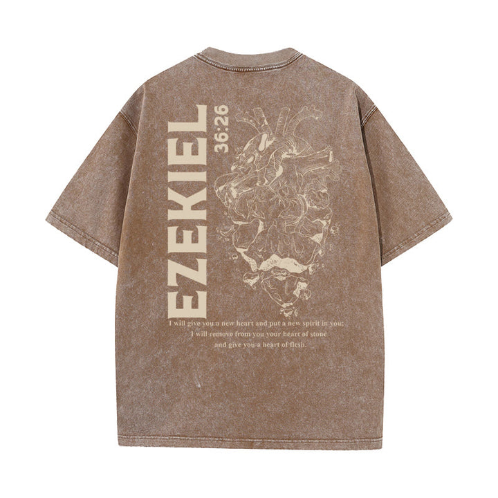 Christianartworkshop Heart Illustration Ezekiel Christian Washed T-shirt